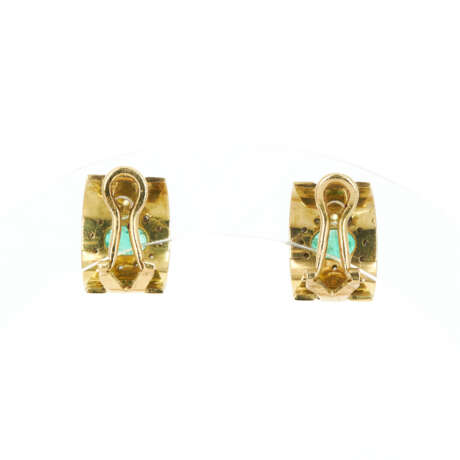 Emerald-Diamond-Ear Studs/Clips - Foto 2