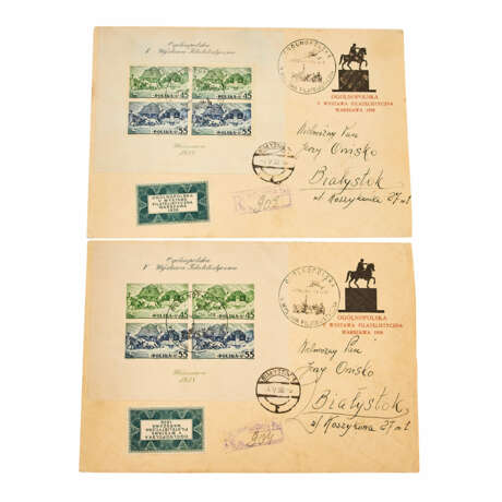 Polen - 1938, Block 5 A und 5 B, je auf Einschreibebrief vom Ersttag (Sonderumschlag vom 3. Mai) - photo 1