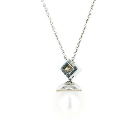 Pearl-Diamond-Pendant Necklace - Foto 2