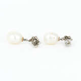 Mixed Lot: Diamond-Brooch and Pearl-Diamond-Ear Pendants - Foto 3