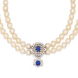 Sapphire-Diamond-Pearl-Necklace - Foto 1