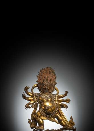 Große feuervergoldete Bronze des Hayagriva - Foto 1