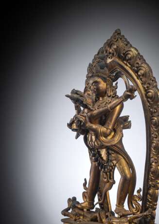 Große und seltene Figur von Samvara und Nairatma - photo 2