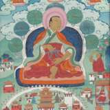 Acht Thangkas aus einer Serie von Arhats und Lokapalas, sowie inschriftlich benannter historischer Abbildungen bedeutender Klosteranlagen in Tibet - фото 6