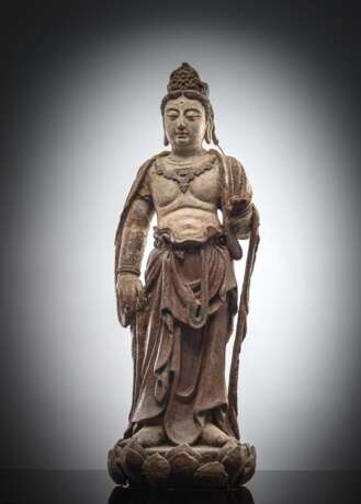 Skulptur des Guanyin aus Holz und Stucco - фото 1