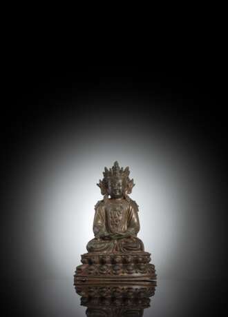 Bronze des Maitreya auf einem Lotus - photo 1