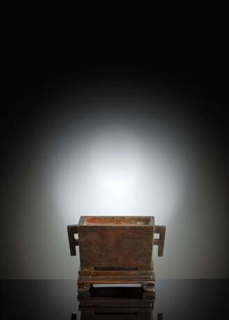 Feiner rechteckiger Weihrauchbrenner aus Bronze auf Stand - фото 1