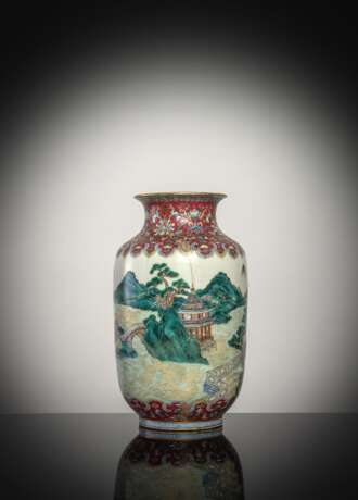 Laternenförmige 'Famille rose'-Vase aus Porzellan - Foto 2