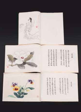 Drei Holzschnitt-Alben: "Baihua Qifang", "Beijing Rongbaozhai shi jianpu" - Foto 1