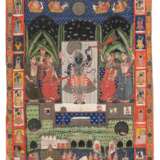 Pichhwai mit Shrinathji und tanzenden Gopi - photo 1