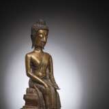 Ungewöhnliche Bronze des sitzenden Buddha - photo 2