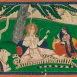 Gruppe von vier Miniaturen, u.a. Shiva und Parvati - фото 1