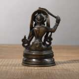 Bronze des Manjushri auf einem Lotossockel - Foto 2