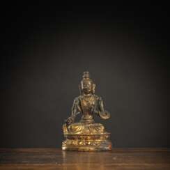 Bodhisattva aus Kupfer Repoussé