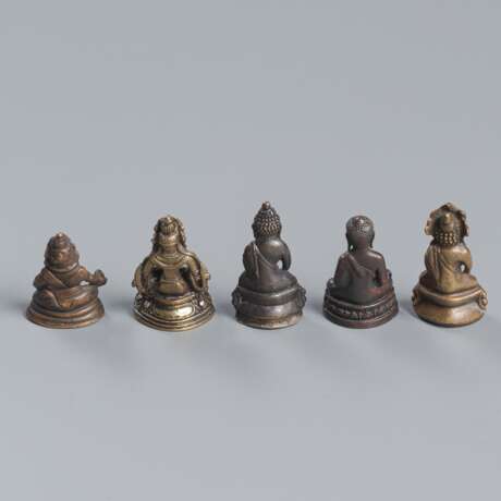 Fünf Miniaturbronzen des Buddha, Amitayus u. a. - photo 2