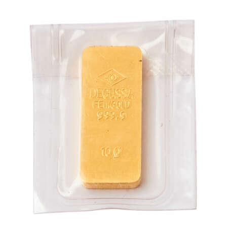 GOLDBARREN 10 g, DEGUSSA, - photo 1