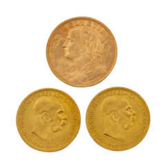 Österreich / Schweiz / Gold - 3 Münzen,