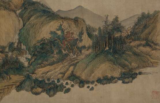 Landschaft in Stil von Wu Li (1632-1718) mit Titel im Stil von Wang Yinzhi (1766-1834) - Foto 2