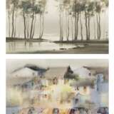 Shi Fuguo (1935-2001): Zwei Aquarellmalereien - Foto 1