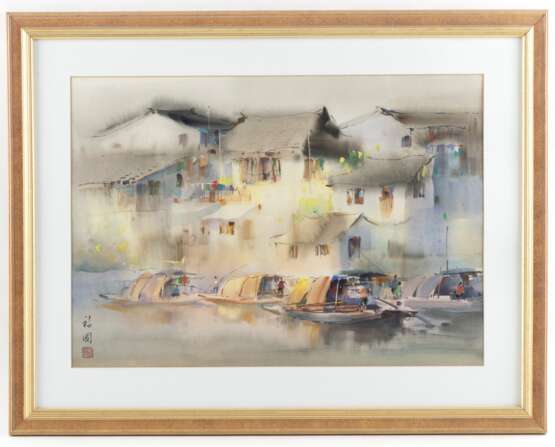 Shi Fuguo (1935-2001): Zwei Aquarellmalereien - photo 3