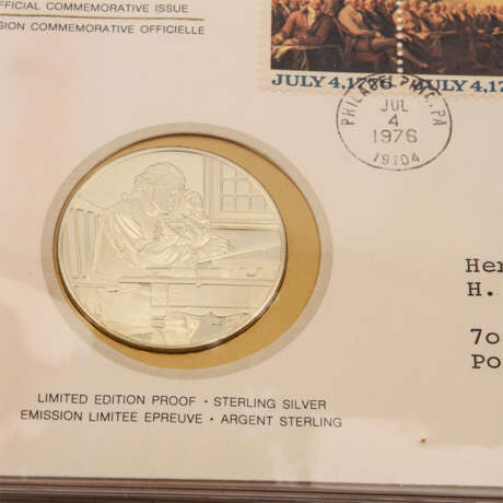 Medaillen-Ersttagsbriefe in Sterling-Silber, - photo 2