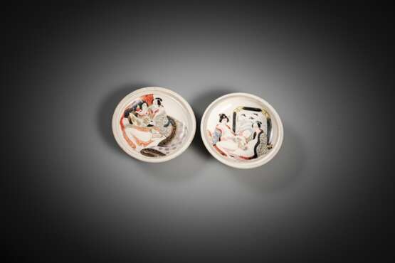 Deckeldose aus Satsuma-Ware mit Shunga-Szenen - фото 2