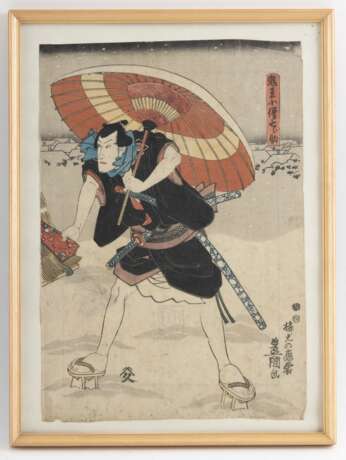 Utagawa Toyokuni II: Vier Farbholzschnitte, oban, Schauspieler-Darstellungen - photo 3