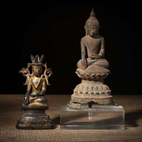 Zwei Bronzen des Buddha Shakyamuni - фото 1