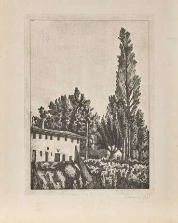 GIORGIO MORANDI. Paesaggio con il grande pioppo 1927 - фото 1