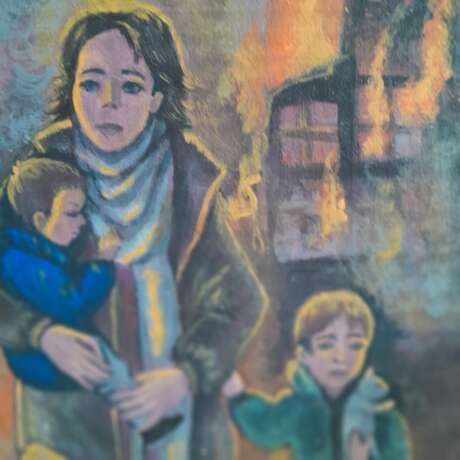 Mother's despair. Leinwand auf Karton Acryl Акриловая живопись Эксспресионизм Ukraine 2023 - Foto 3