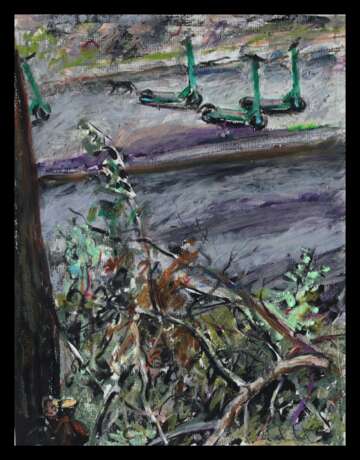 "Обрезанные ветки" масляна пастель Ölpastell Postimpressionismus Landschaftsmalerei Ukraine 2023 - Foto 1