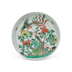 A FAMILLE VERTE ‘PHOENIX AND PEONY’ DISH