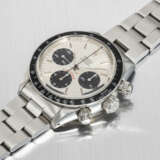 ROLEX. A RARE AND ATTRACTIVE STAINLESS STEEL CHRONOGRAPH WRISTWATCH WITH BRACELET - Foto 2