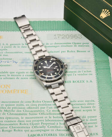 ROLEX. A RARE AND ATTRACTIVE STAINLESS STEEL AUTOMATIC WRISTWATCH WITH SWEEP CENTRE SECONDS, GAS ESCAPE VALVE, DATE AND BRACELET - photo 2