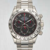 ROLEX. AN ATTRACTIVE AND SPORTY 18K WHITE GOLD AUTOMATIC CHRONOGRAPH WRISTWATCH WITH BRACELET - фото 1