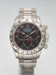 ROLEX. AN ATTRACTIVE AND SPORTY 18K WHITE GOLD AUTOMATIC CHRONOGRAPH WRISTWATCH WITH BRACELET