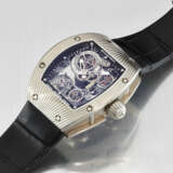 RICHARD MILLE. A UNIQUE 18K WHITE GOLD SKELETONIZED TOURBILLON WRISTWATCH WITH NATURAL MINERAL-SET WHEELS, MADE TO COMMEMORATE THE 150TH ANNIVERSARY OF BOUCHERON - photo 3
