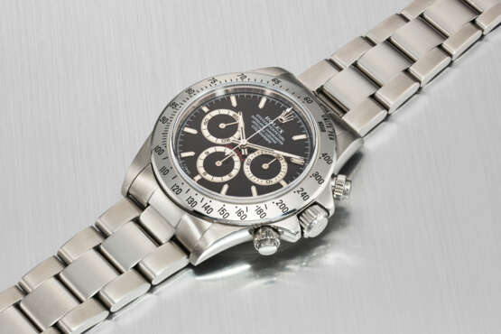 ROLEX. A RARE AND ATTRACTIVE STAINLESS STEEL AUTOMATIC CHRONOGRAPH WRISTWATCH WITH BRACELET - Foto 2