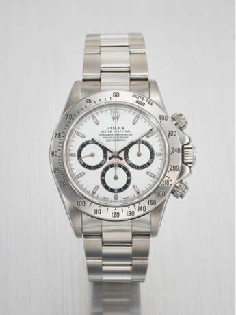 ROLEX. AN ATTRACTIVE STAINLESS STEEL AUTOMATIC CHRONOGRAPH WRISTWATCH WITH BRACELET - photo 1