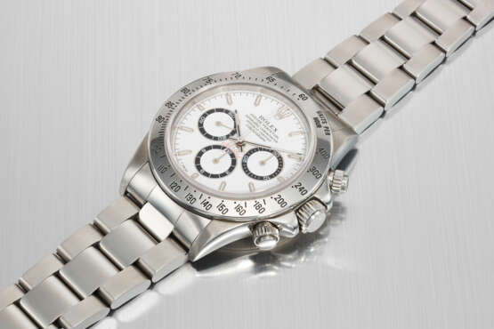 ROLEX. AN ATTRACTIVE STAINLESS STEEL AUTOMATIC CHRONOGRAPH WRISTWATCH WITH BRACELET - photo 3