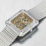 AUDEMARS PIGUET. A RARE AND HIGHLY ATTRACTIVE 18K WHITE GOLD AND DIAMOND-SET SKELETONIZED WRISTWATCH WITH BRACELET - photo 2