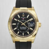 ROLEX. AN ATTRACTIVE 18K GOLD AUTOMATIC ANNUAL CALENDAR WRISTWATCH WITH DUAL TIME, SWEEP CENTRE SECONDS AND DATE - photo 1