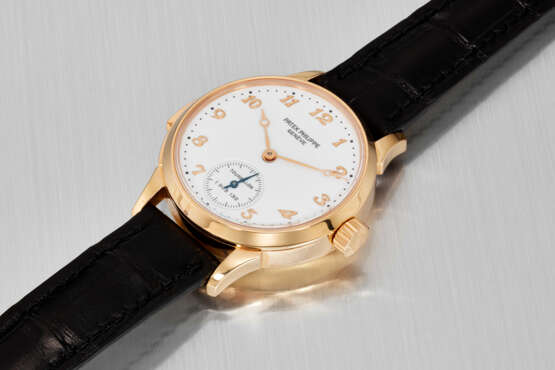 PATEK PHILIPPE. A VERY RARE AND ELEGANT 18K PINK GOLD MINUTE REPEATING TOURBILLON WRISTWATCH WITH ENAMEL DIAL AND BREGUET NUMERALS - фото 3