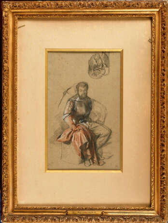Ernest MEISSONIER (1815-1891). Etude de chevalier, 1843 - Foto 1