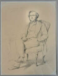 Edmond Pierre A. HÉDOUIN (1820-1889). Portrait d'homme assis