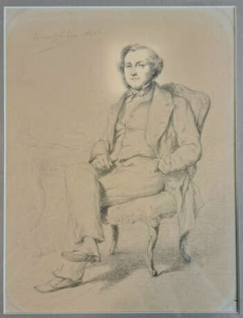 Edmond Pierre A. HÉDOUIN (1820-1889). Portrait d'homme assis - photo 1