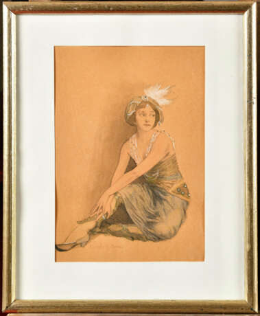 Élisabeth SONREL (1874-1953). Jeune femme au costume - Foto 1