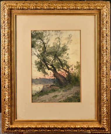 Henri-Joseph HARPIGNIES (1819-1916). Rivière au soleil couchant - photo 1