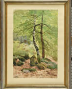 Огюст Аллонж. Auguste ALLONGÉ (1833-1898). Rochers en forêt de Fontainebleau