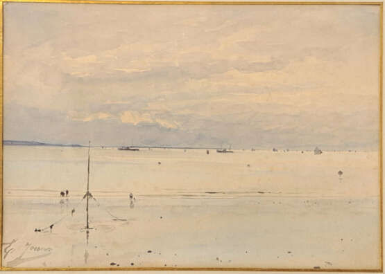 Édouard Étienne JOUAS (XIX-XX) . A marée basse - Foto 1